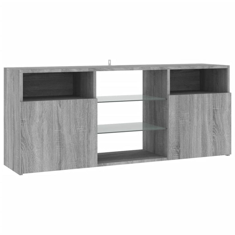 Tv-meubel met LED-verlichting 120x30x50 cm grijs sonoma eiken