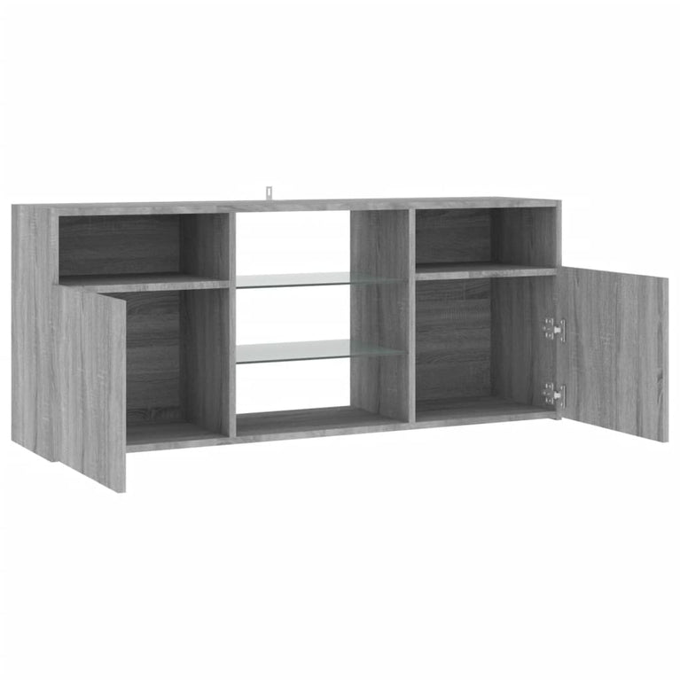Tv-meubel met LED-verlichting 120x30x50 cm grijs sonoma eiken