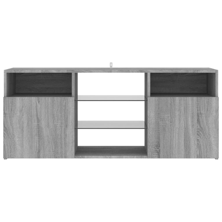 Tv-meubel met LED-verlichting 120x30x50 cm grijs sonoma eiken