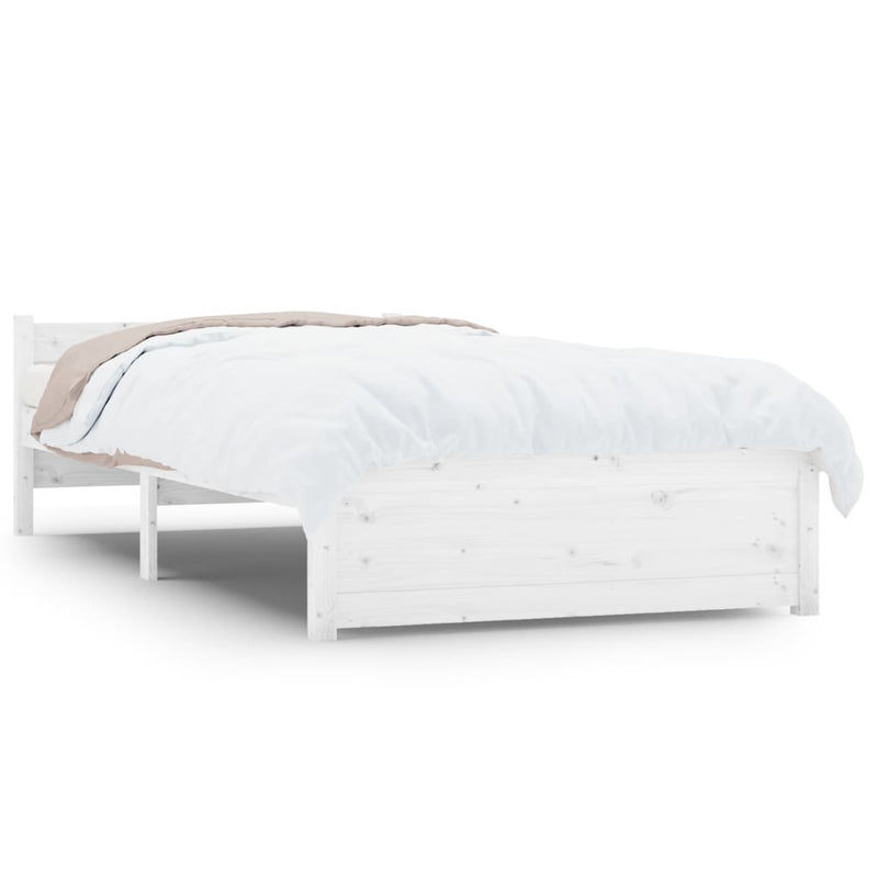 Bedframe massief hout wit 90x190 cm