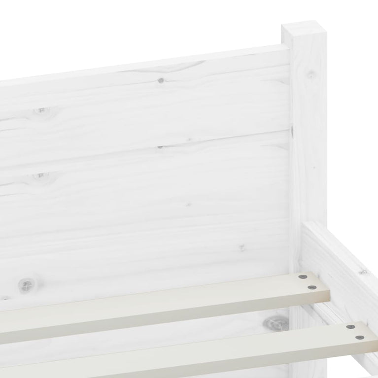 Bedframe massief hout wit 90x190 cm
