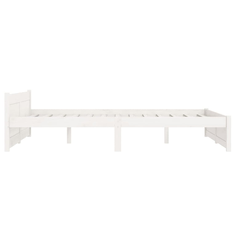 Bedframe massief hout wit 120x190 cm