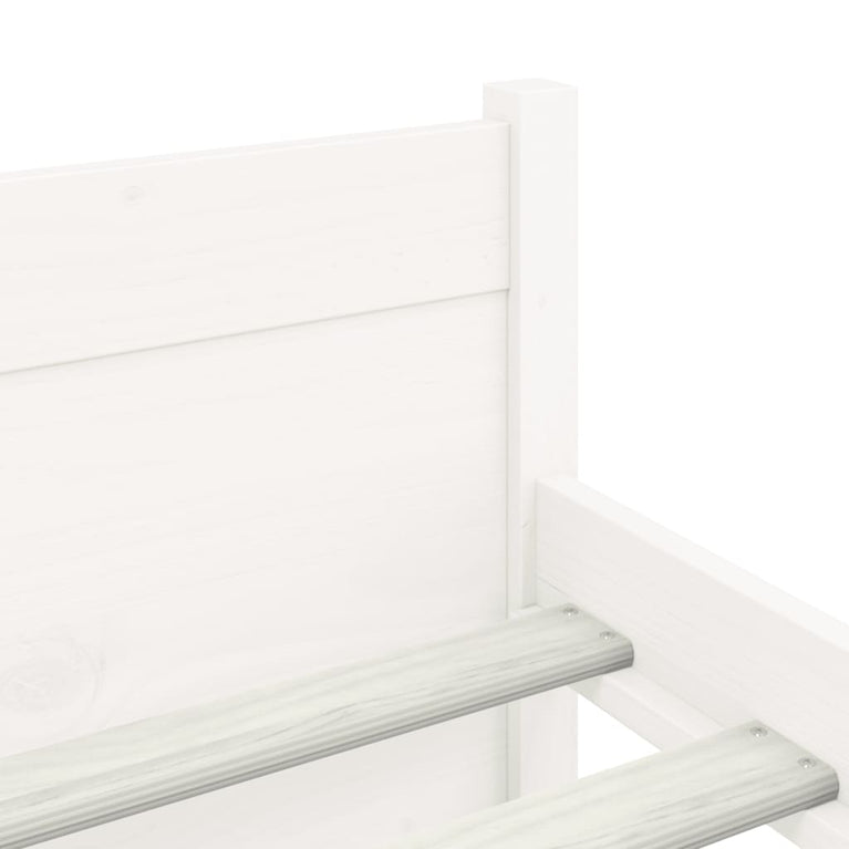 Bedframe massief hout wit 135x190 cm