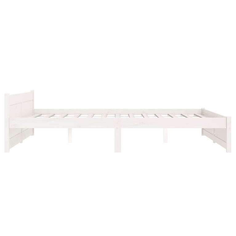 Bedframe massief hout wit 140x190 cm