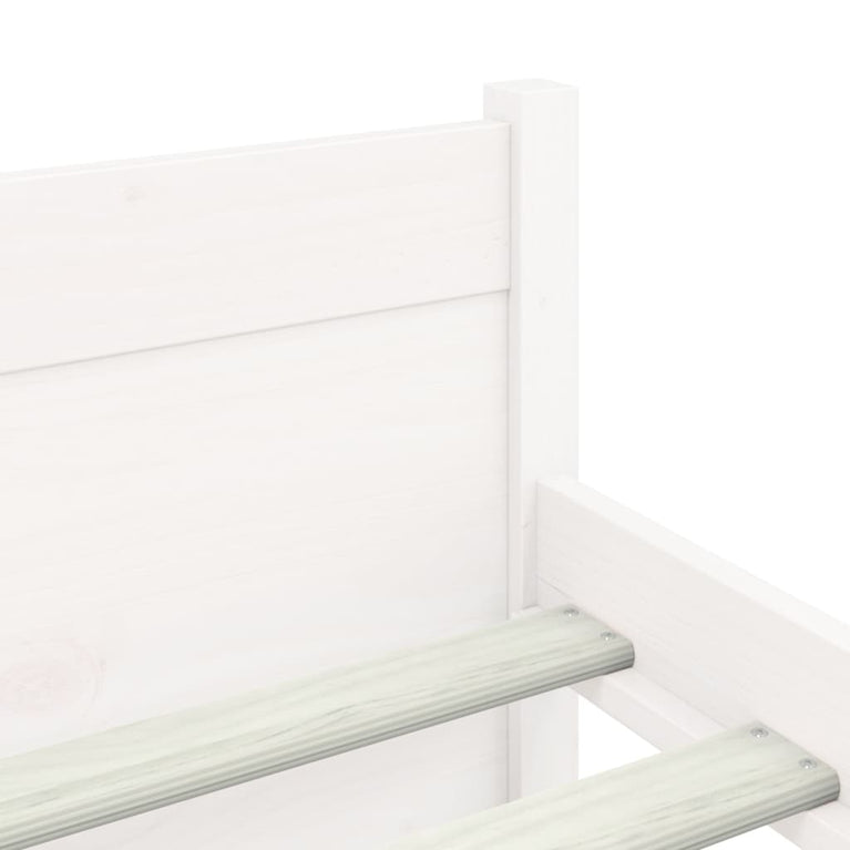 Bedframe massief hout wit 140x190 cm