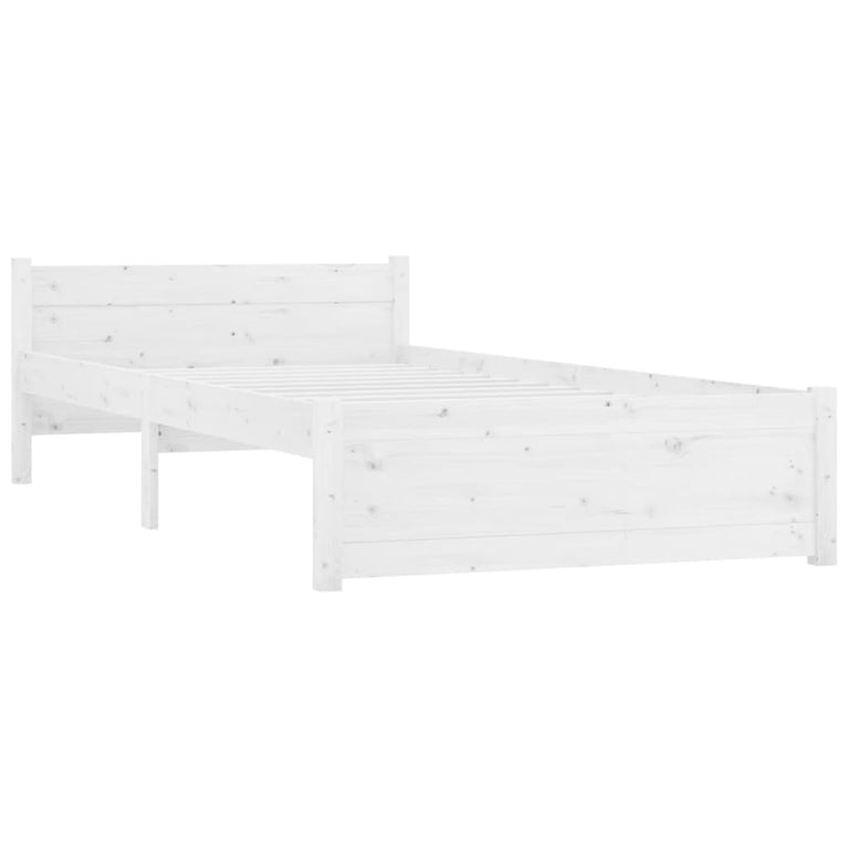 Bedframe massief hout wit 100x200 cm