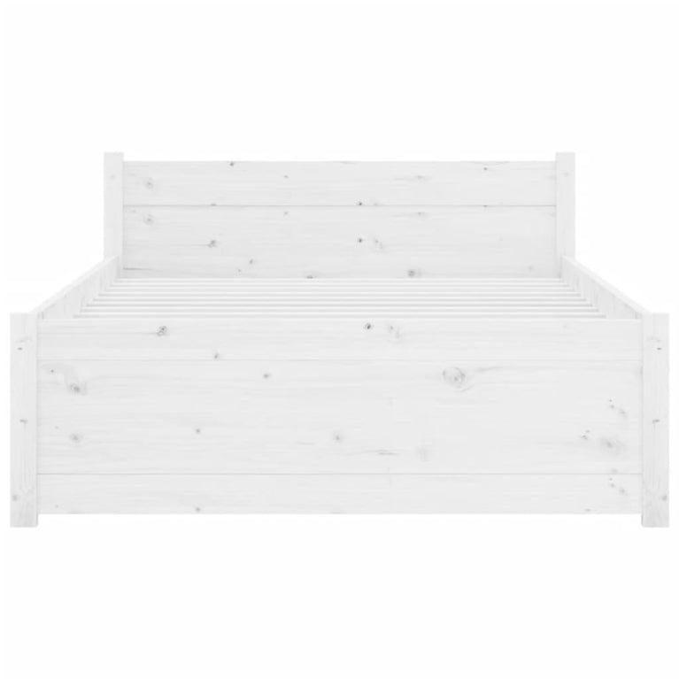 Bedframe massief hout wit 100x200 cm