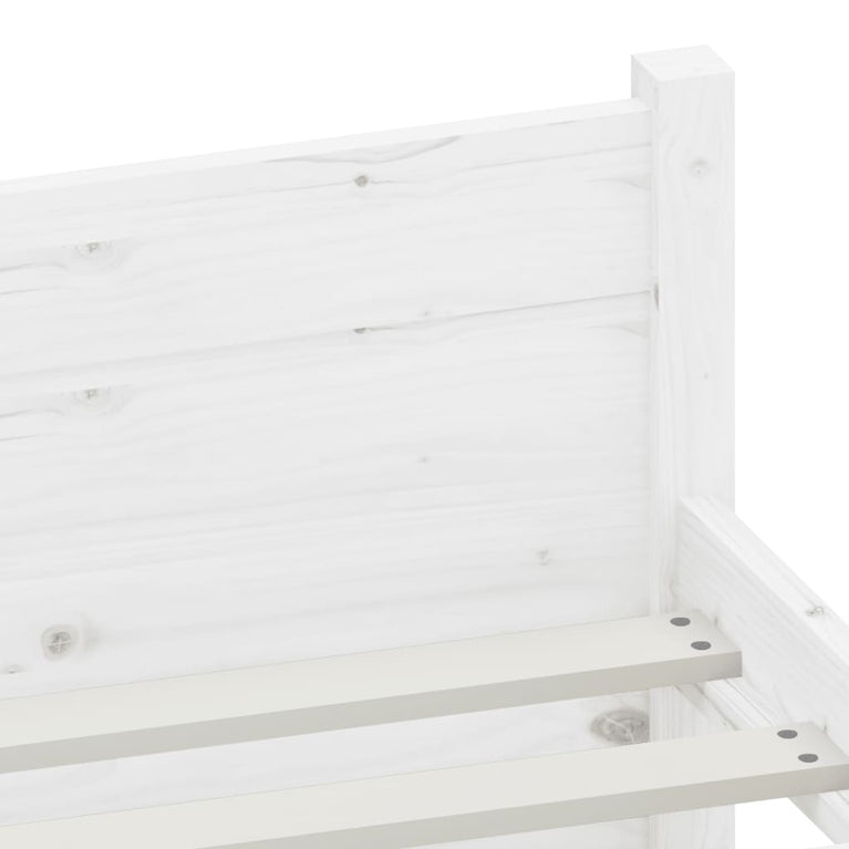 Bedframe massief hout wit 100x200 cm