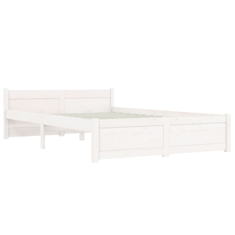 Bedframe massief hout wit 120x200 cm