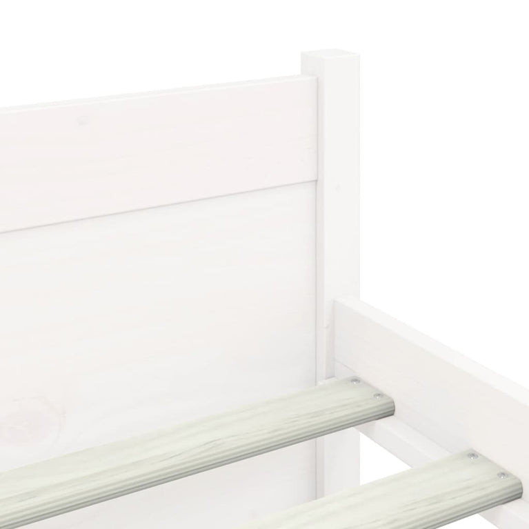 Bedframe massief hout wit 120x200 cm