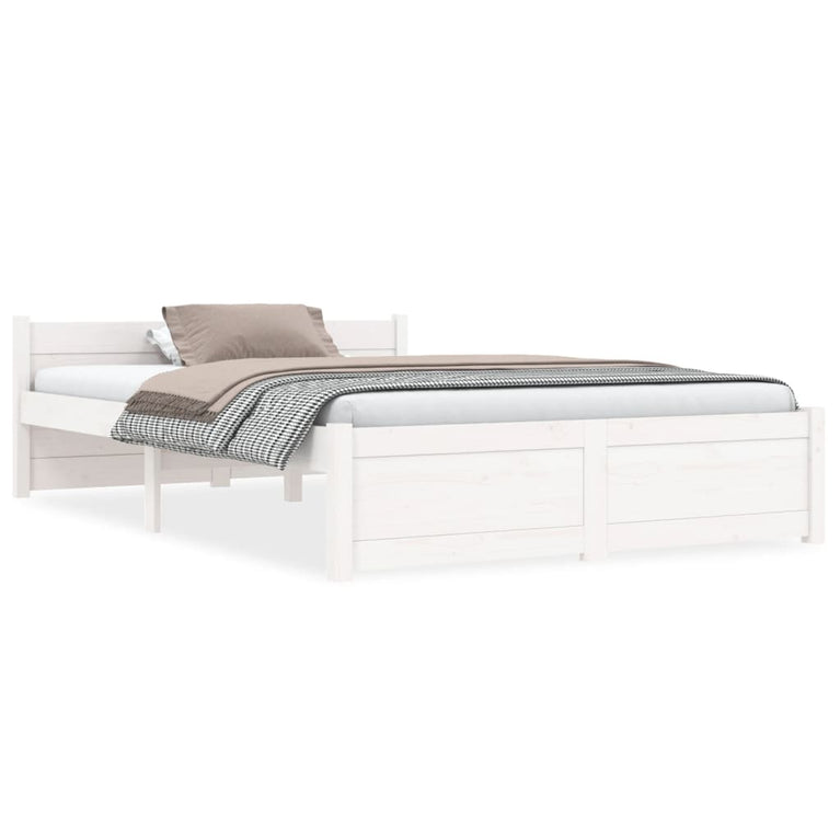 Bedframe massief hout wit 120x200 cm