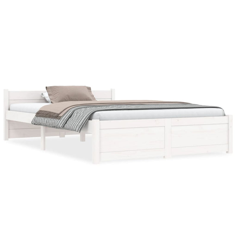 Bedframe massief hout wit 120x200 cm