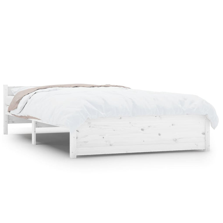 Bedframe massief hout wit 140x200 cm