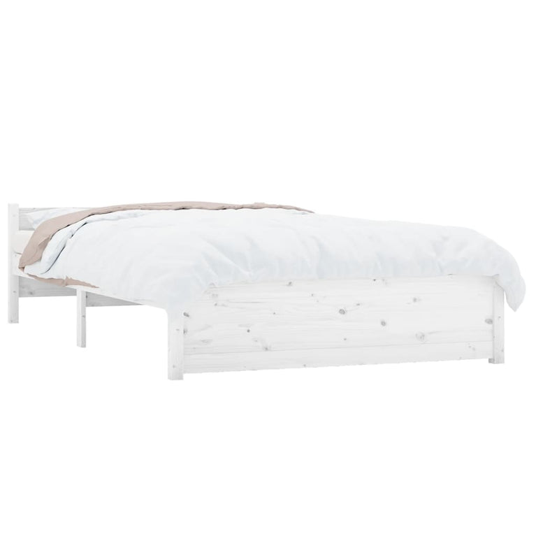 Bedframe massief hout wit 140x200 cm