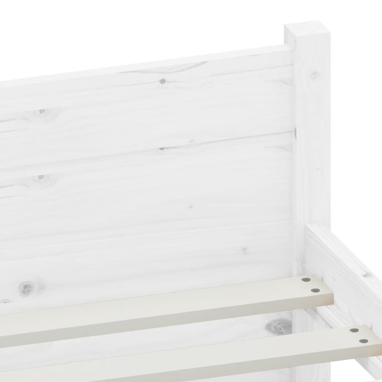 Bedframe massief hout wit 140x200 cm