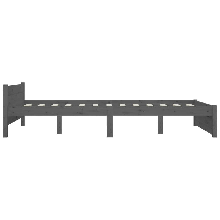 Bedframe massief hout grijs 140x200 cm