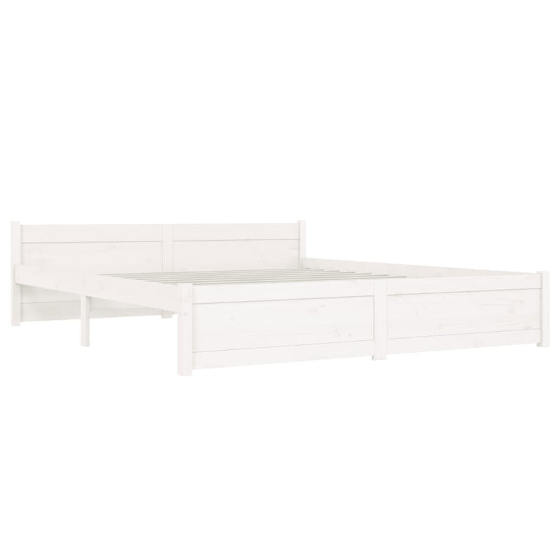 Bedframe massief hout wit 160x200 cm