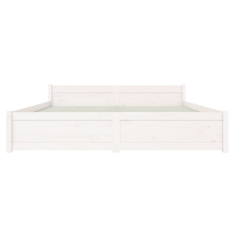 Bedframe massief hout wit 160x200 cm
