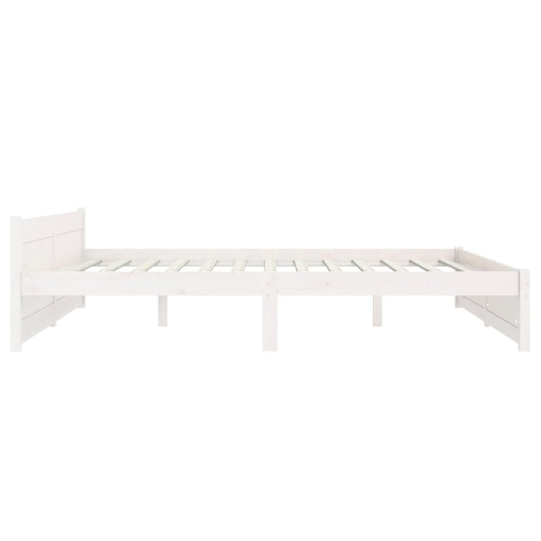 Bedframe massief hout wit 160x200 cm