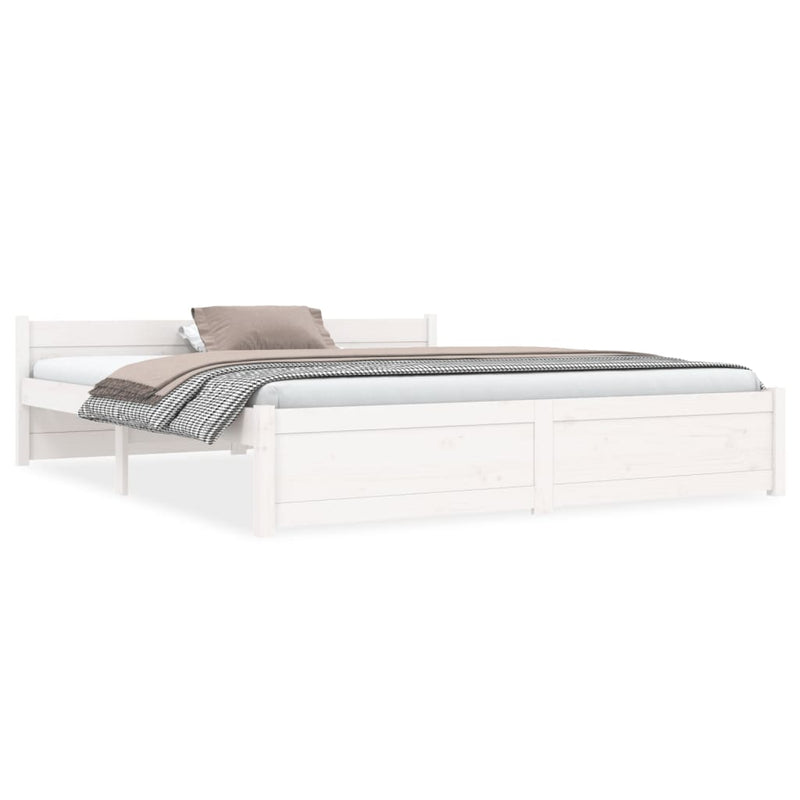 Bedframe massief hout wit 160x200 cm