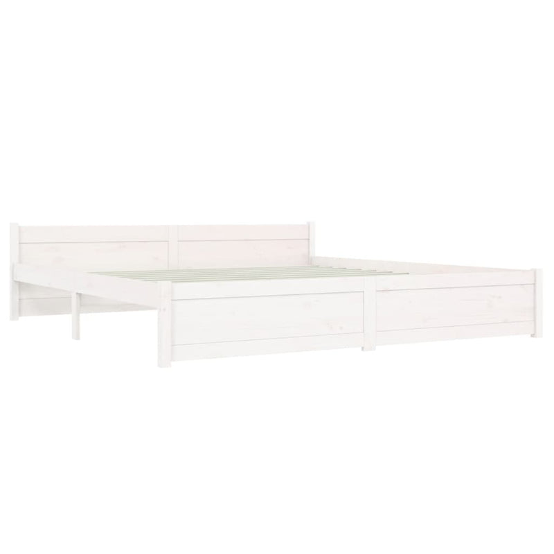 Bedframe massief hout wit 180x200 cm