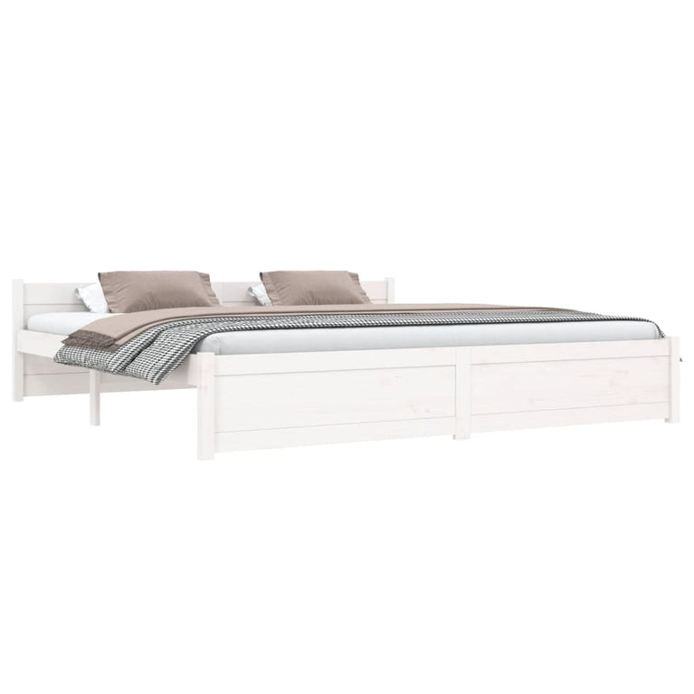 Bedframe massief hout wit 180x200 cm