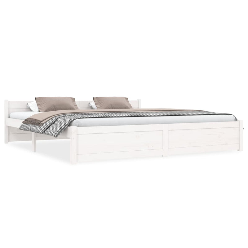 Bedframe massief hout wit 180x200 cm