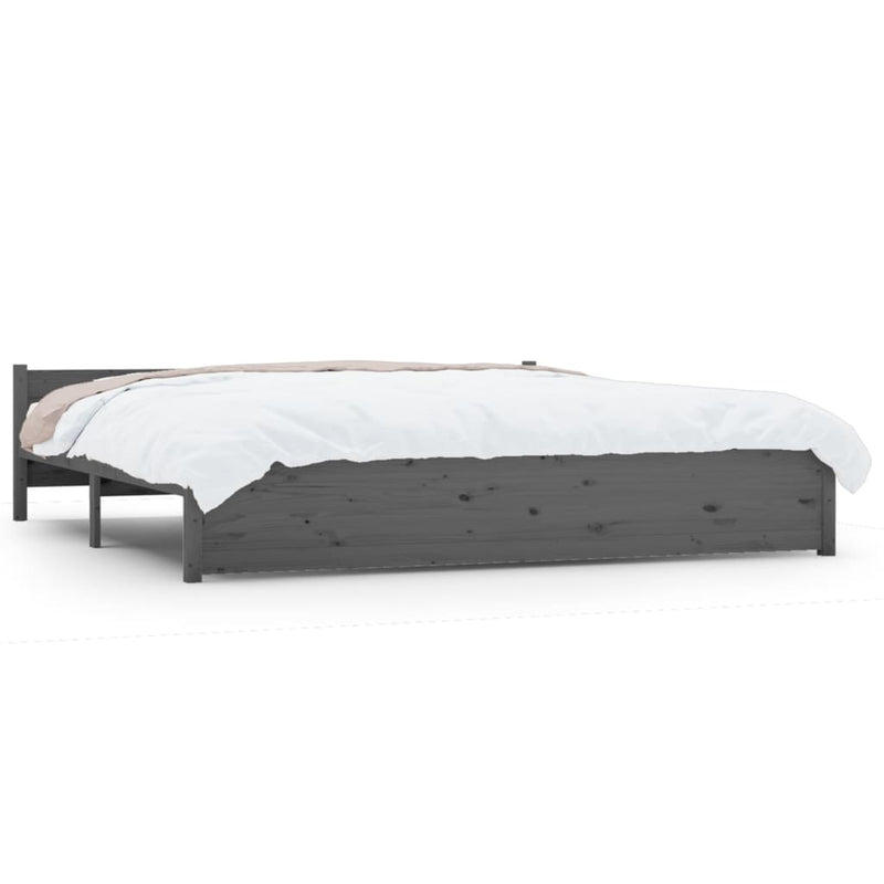 Bedframe massief hout grijs 180x200 cm