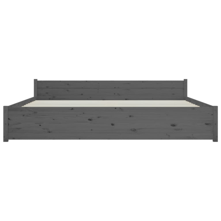 Bedframe massief hout grijs 180x200 cm