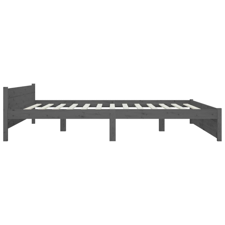 Bedframe massief hout grijs 180x200 cm