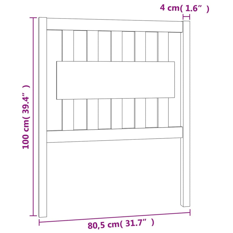 Hoofdbord 80,5x4x100 cm massief grenenhout wit