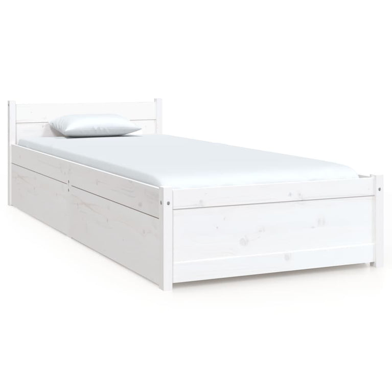 Bedframe met lades wit 75x190 cm