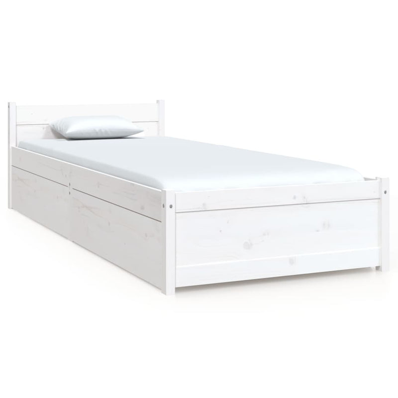 Bedframe met lades wit 75x190 cm