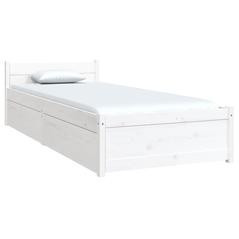 Bedframe met lades wit 75x190 cm