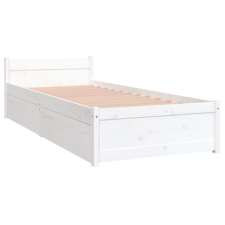 Bedframe met lades wit 75x190 cm