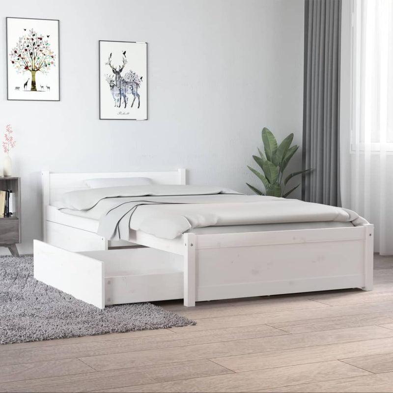 Bedframe met lades wit 90x190 cm