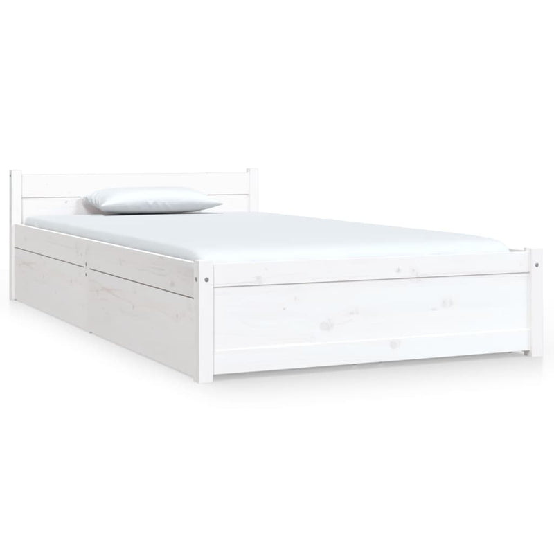 Bedframe met lades wit 100x200 cm