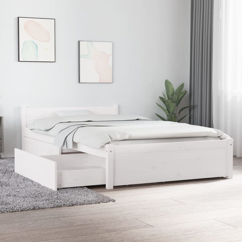 Bedframe met lades wit 100x200 cm
