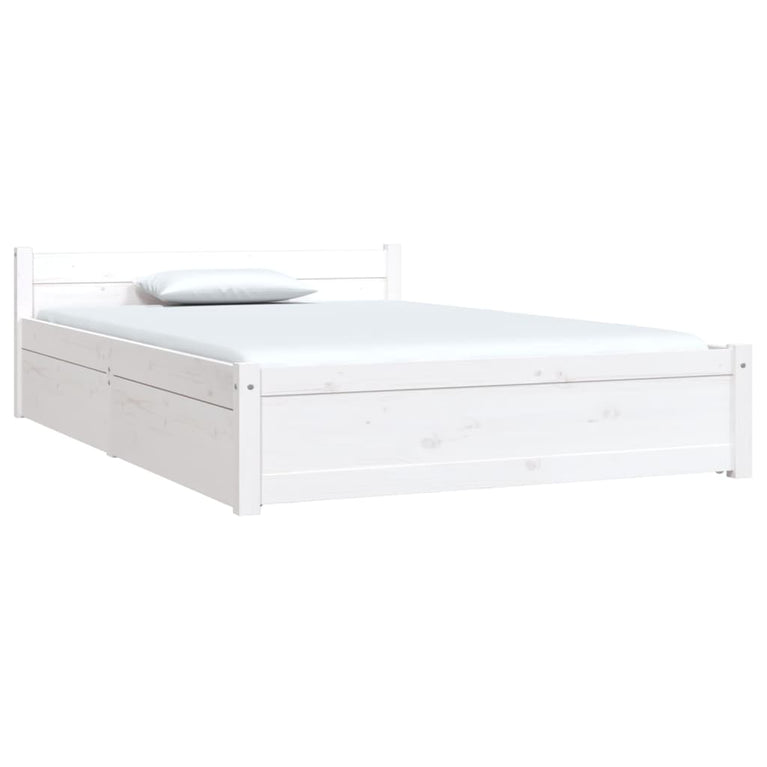 Bedframe met lades wit 120x190 cm