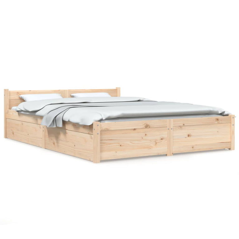 Bedframe met lades wit 135x190 cm