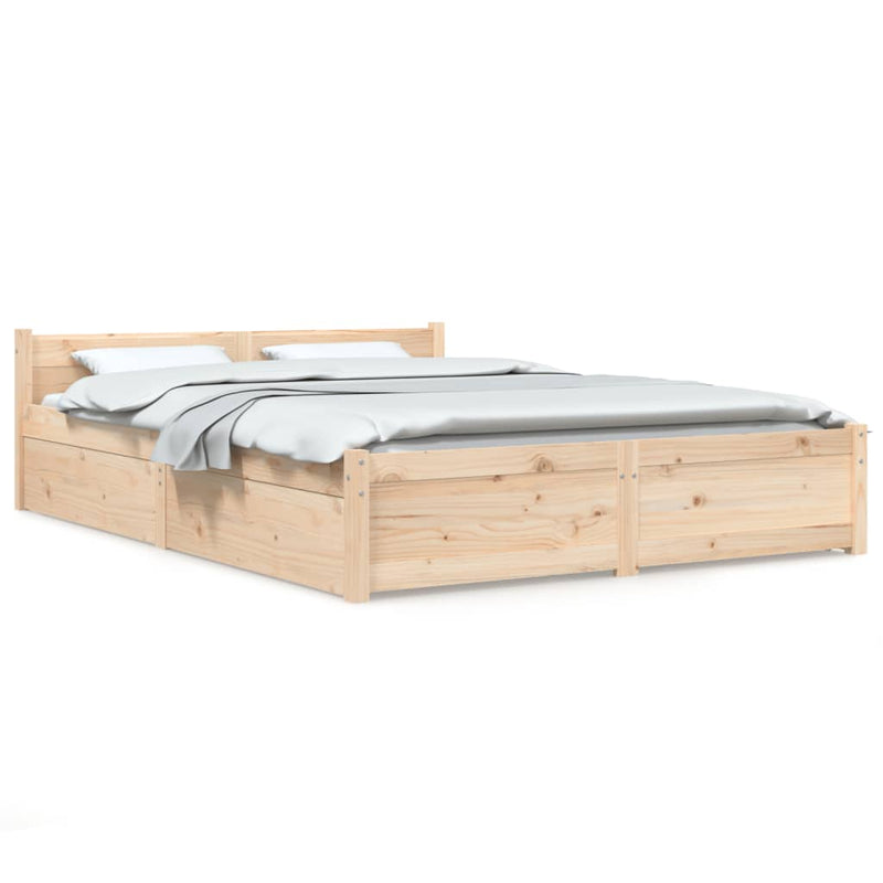 Bedframe met lades wit 135x190 cm