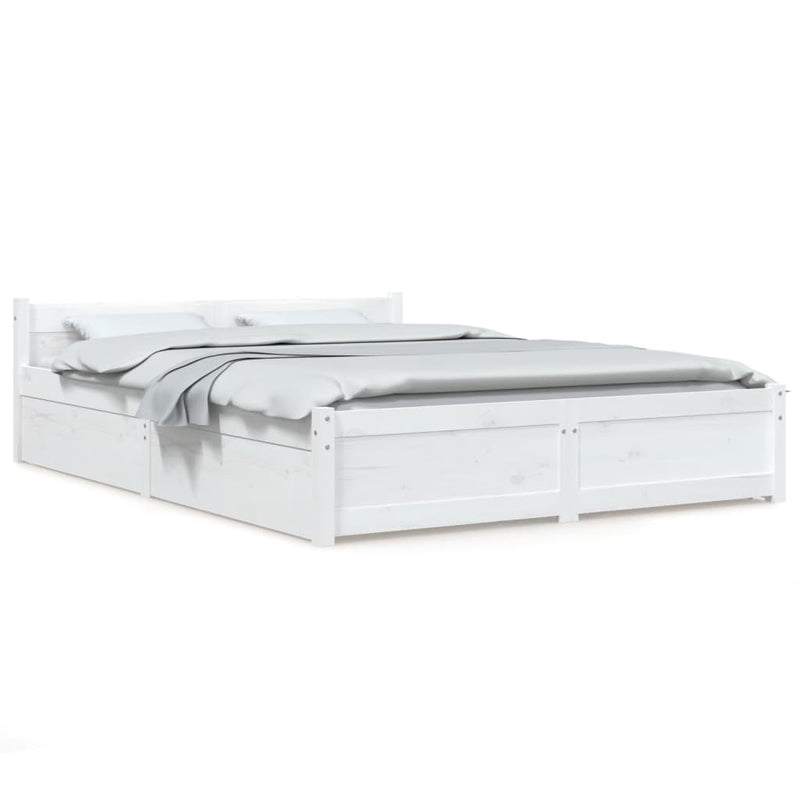 Bedframe met lades wit 140x190 cm