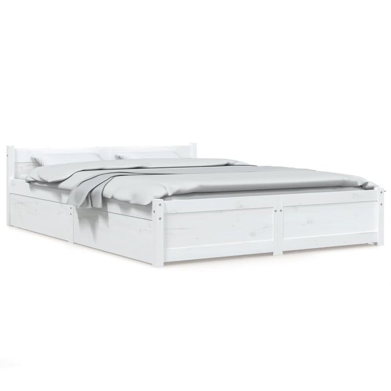 Bedframe met lades wit 120x200 cm