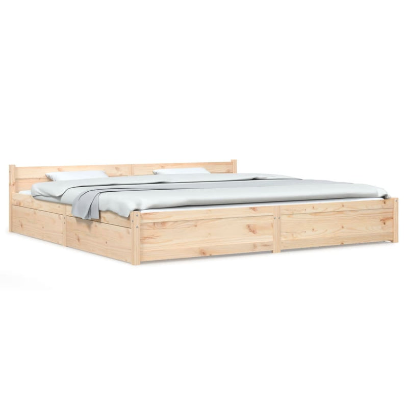 Bedframe met lades wit 180x200 cm Super King Size