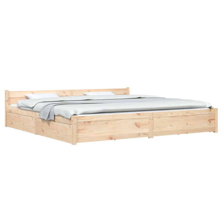 Bedframe met lades wit 180x200 cm Super King Size