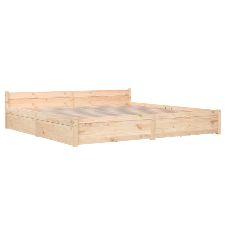 Bedframe met lades wit 180x200 cm Super King Size
