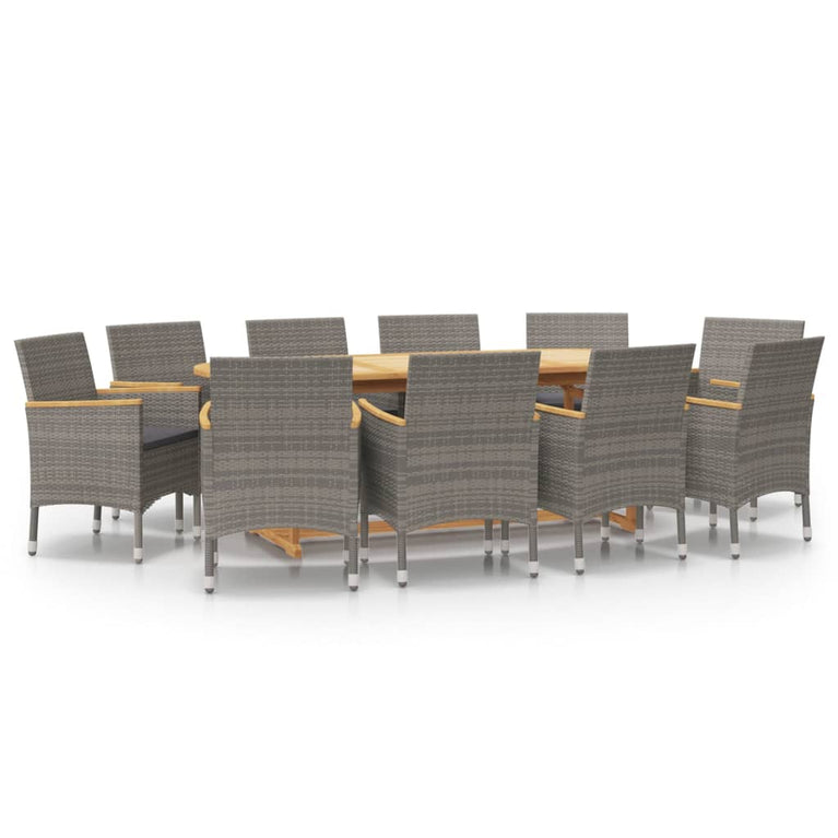 11-delige Tuinset met kussens grijs