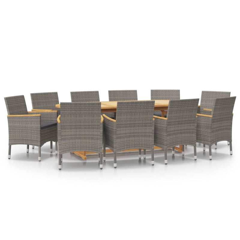 11-delige Tuinset met kussens grijs