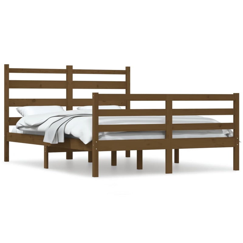Bedframe massief grenenhout honingbruin 160x200 cm