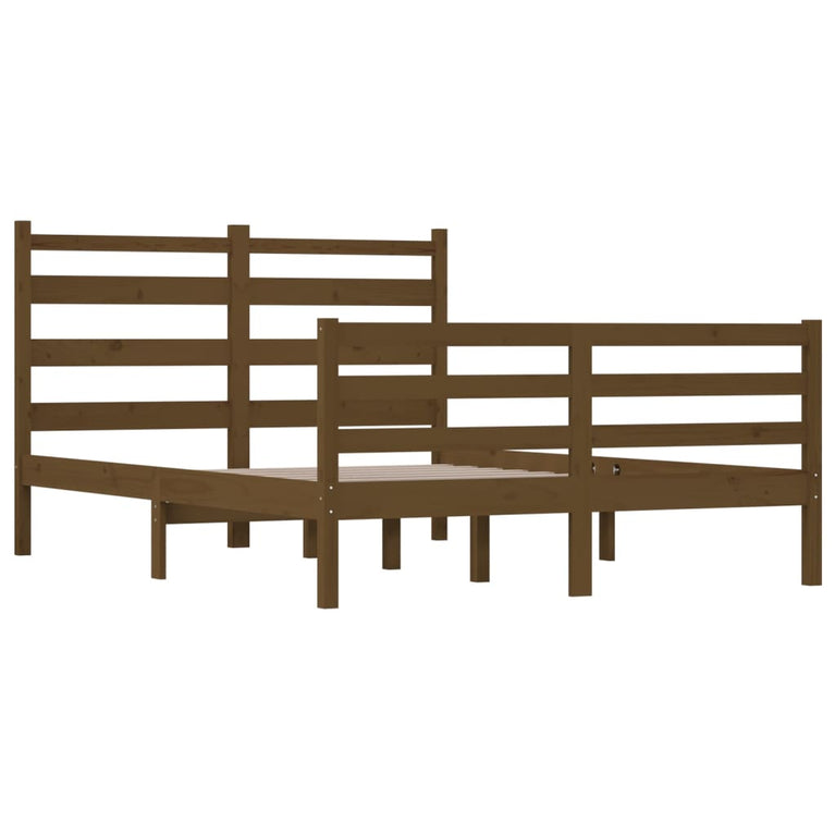 Bedframe massief grenenhout honingbruin 160x200 cm